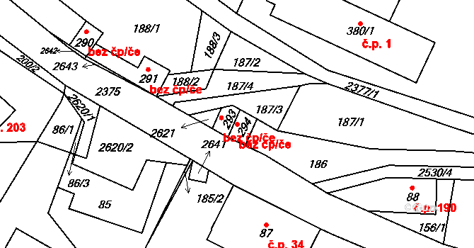 Hnátnice 45500231 na parcele st. 294 v KÚ Hnátnice, Katastrální mapa