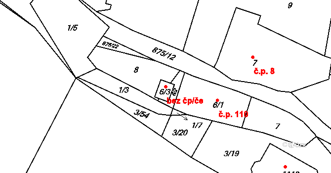 Předměřice nad Labem 534 na parcele st. 6/3 v KÚ Předměřice nad Labem, Katastrální mapa