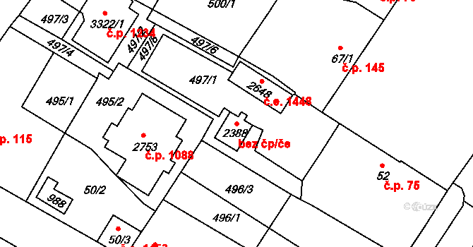 Sezimovo Ústí 47438231 na parcele st. 2388 v KÚ Sezimovo Ústí, Katastrální mapa