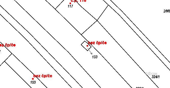 Bystřice pod Hostýnem 47560231 na parcele st. 133 v KÚ Bílavsko, Katastrální mapa