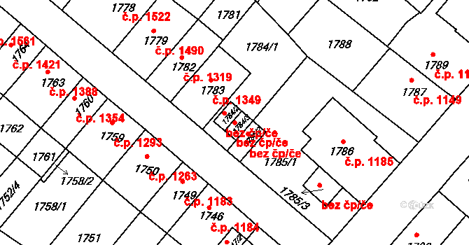 Litoměřice 47612231 na parcele st. 1784/3 v KÚ Litoměřice, Katastrální mapa