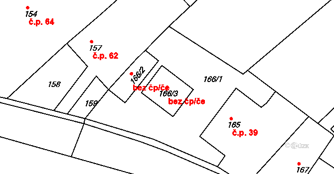 Zálesí 48202231 na parcele st. 166/3 v KÚ Zálesí u Bítova, Katastrální mapa