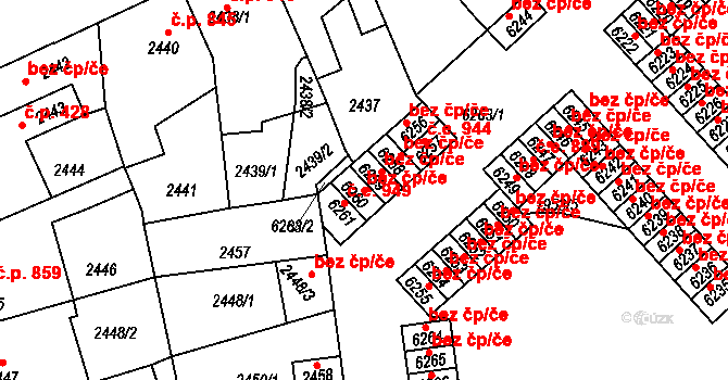 Kladno 48761231 na parcele st. 6260 v KÚ Kročehlavy, Katastrální mapa