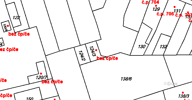 Teplice 49834231 na parcele st. 124/3 v KÚ Teplice-Trnovany, Katastrální mapa
