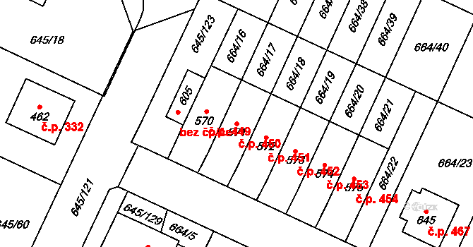 Krčín 450, Nové Město nad Metují na parcele st. 571 v KÚ Krčín, Katastrální mapa