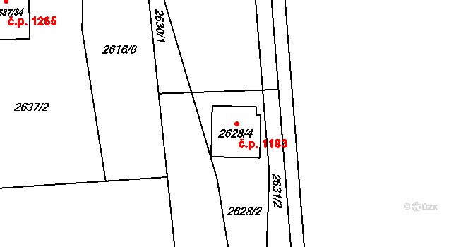 Dětmarovice 1183 na parcele st. 2628/4 v KÚ Dětmarovice, Katastrální mapa