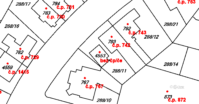 Kyjov 80729231 na parcele st. 4553 v KÚ Kyjov, Katastrální mapa