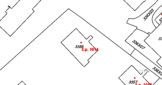 Kopřivnice 1014 na parcele st. 3356 v KÚ Kopřivnice, Katastrální mapa