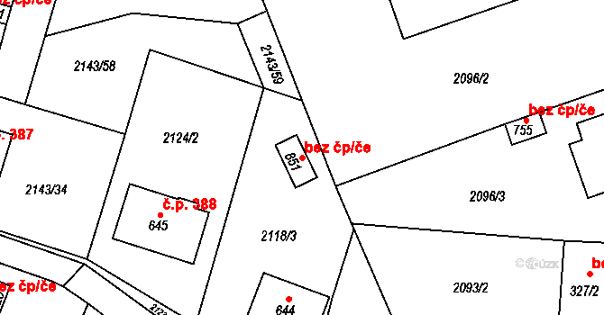 Bystré 88903231 na parcele st. 851 v KÚ Bystré u Poličky, Katastrální mapa