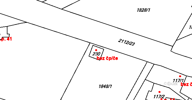 Ostrolovský Újezd 95336231 na parcele st. 230 v KÚ Ostrolovský Újezd, Katastrální mapa