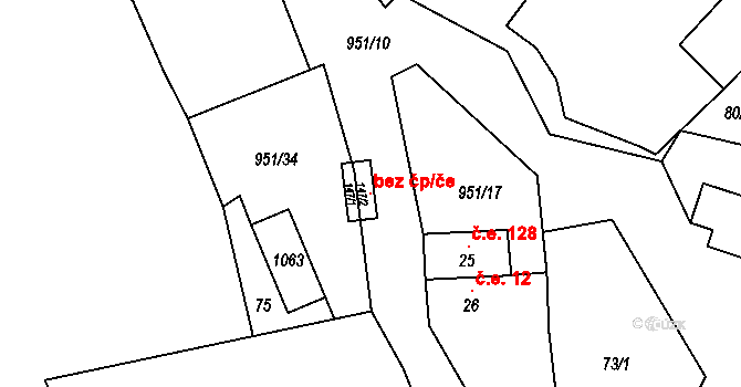 Loket 99951231 na parcele st. 147/2 v KÚ Nadlesí, Katastrální mapa