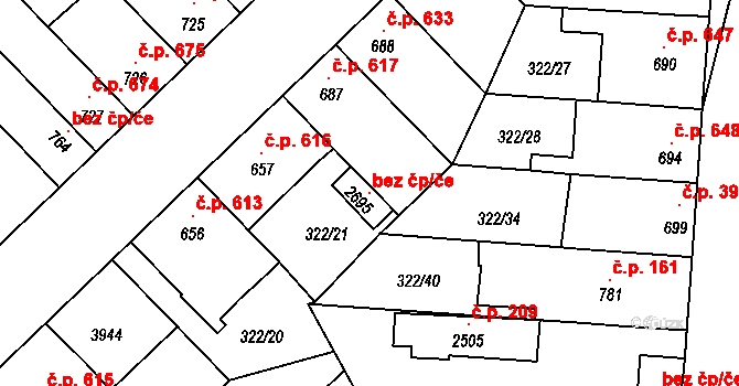 Trhové Sviny 104325232 na parcele st. 2695 v KÚ Trhové Sviny, Katastrální mapa