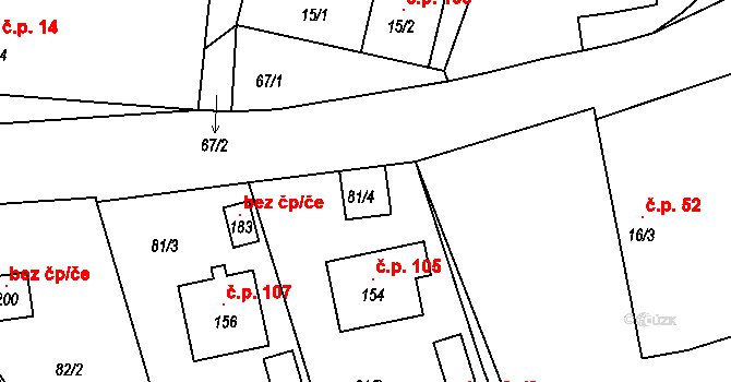Moraveč 121445232 na parcele st. 81/4 v KÚ Moraveč, Katastrální mapa