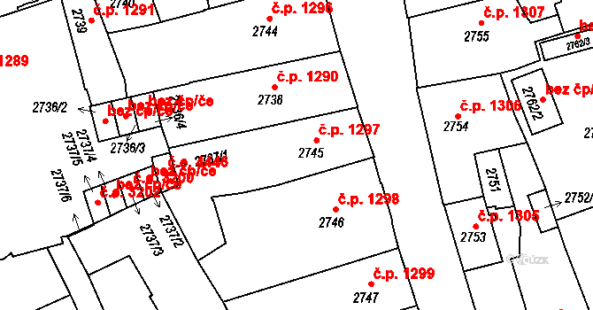 Jihlava 1297 na parcele st. 2745 v KÚ Jihlava, Katastrální mapa