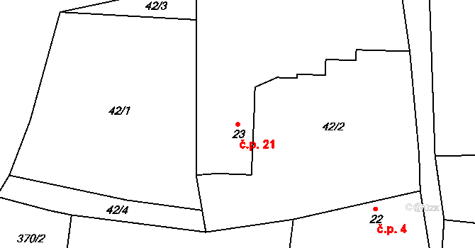 Spyšova 21, Sobotka na parcele st. 23 v KÚ Spyšova, Katastrální mapa