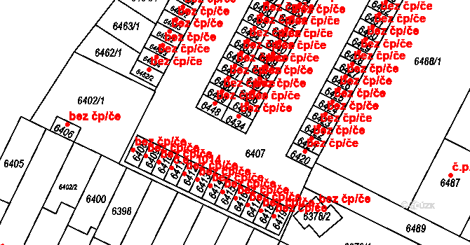 Židenice 722, Brno na parcele st. 6434 v KÚ Židenice, Katastrální mapa