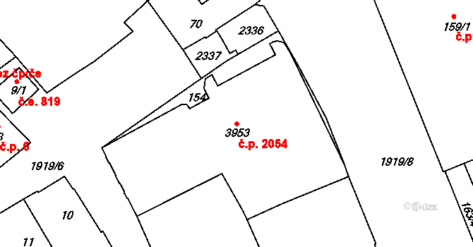 Náchod 2054 na parcele st. 3953 v KÚ Náchod, Katastrální mapa