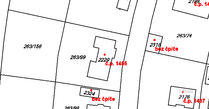 Český Brod 1455 na parcele st. 2229 v KÚ Český Brod, Katastrální mapa