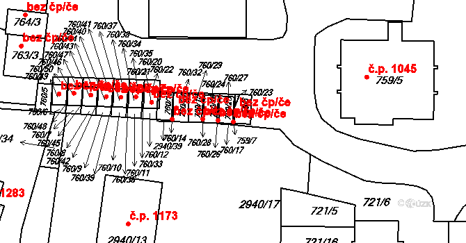 Sedlčany 38664232 na parcele st. 760/25 v KÚ Sedlčany, Katastrální mapa