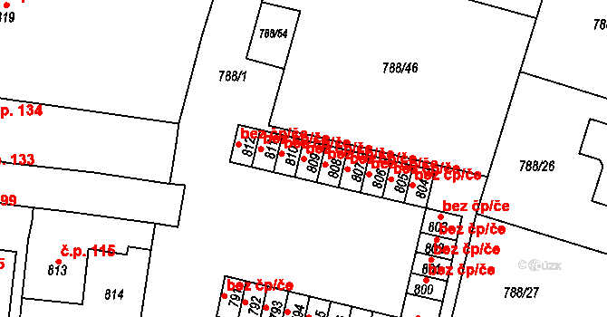 Proboštov 39138232 na parcele st. 809 v KÚ Proboštov u Teplic, Katastrální mapa