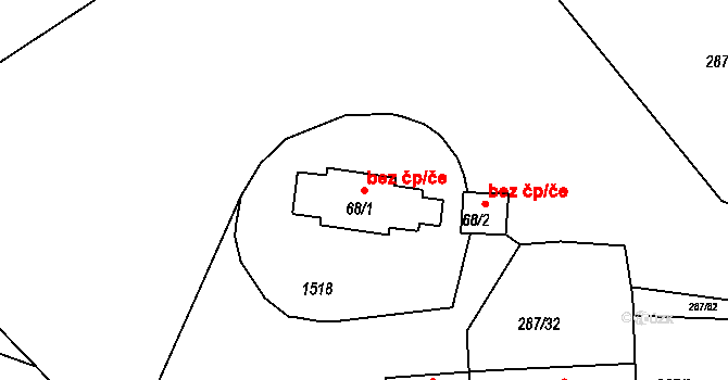 Tetín 40584232 na parcele st. 68/1 v KÚ Tetín u Berouna, Katastrální mapa