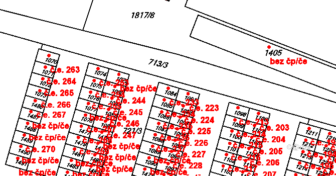 Litovel 233 na parcele st. 1084 v KÚ Litovel, Katastrální mapa