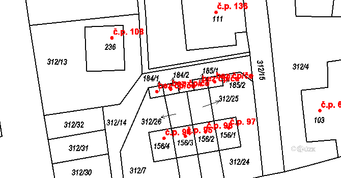 Týnec 42748232 na parcele st. 184/2 v KÚ Týnec u Janovic nad Úhlavou, Katastrální mapa