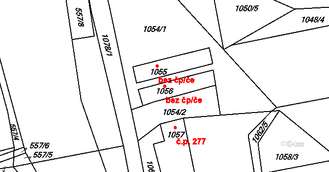 Žádovice 42887232 na parcele st. 1056 v KÚ Žádovice, Katastrální mapa