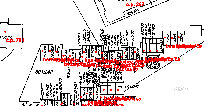 Ráj 590, Karviná na parcele st. 501/255 v KÚ Ráj, Katastrální mapa