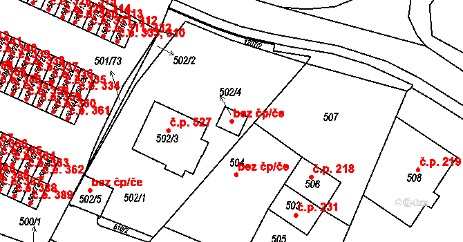 Bystřice nad Pernštejnem 44160232 na parcele st. 502/4 v KÚ Bystřice nad Pernštejnem, Katastrální mapa