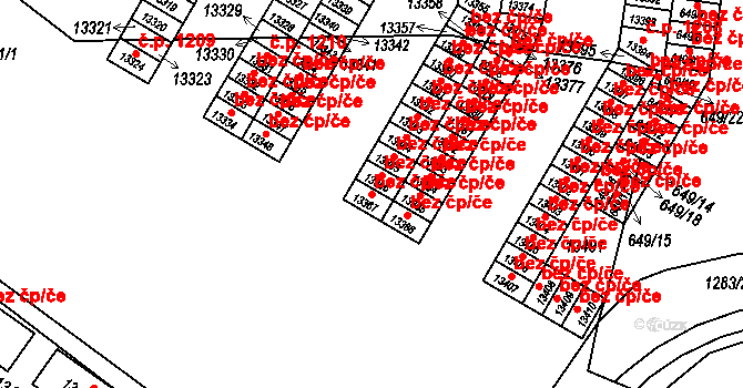 Plzeň 46353232 na parcele st. 13367 v KÚ Plzeň, Katastrální mapa