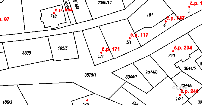 Březolupy 171 na parcele st. 5/2 v KÚ Březolupy, Katastrální mapa