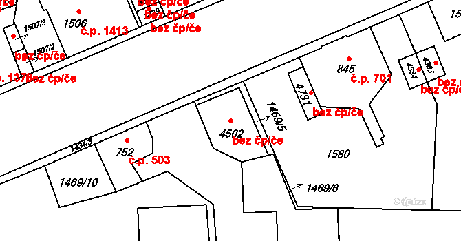 Šumperk 48517232 na parcele st. 4502 v KÚ Šumperk, Katastrální mapa