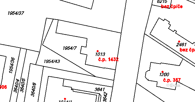 Havlíčkův Brod 1432 na parcele st. 1013 v KÚ Havlíčkův Brod, Katastrální mapa