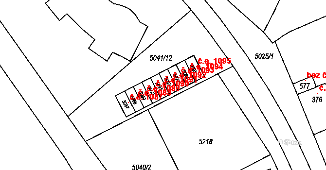 Pasohlávky 1091 na parcele st. 5091 v KÚ Pasohlávky, Katastrální mapa