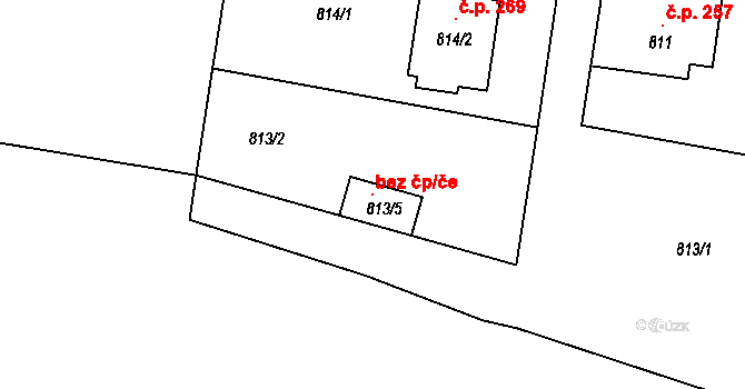 Semice 98142232 na parcele st. 813/5 v KÚ Semice nad Labem, Katastrální mapa