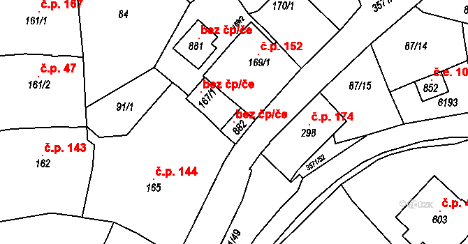 Březolupy 102893233 na parcele st. 882 v KÚ Březolupy, Katastrální mapa