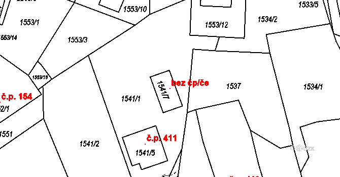 Holice 104814233 na parcele st. 1541/7 v KÚ Holice v Čechách, Katastrální mapa