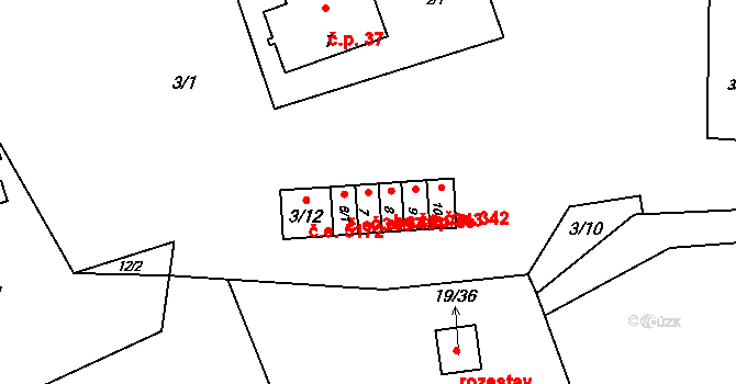 Pístov 345, Jihlava na parcele st. 7 v KÚ Pístov u Jihlavy, Katastrální mapa