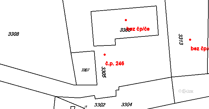 Horní Těrlicko 246, Těrlicko na parcele st. 3305 v KÚ Horní Těrlicko, Katastrální mapa