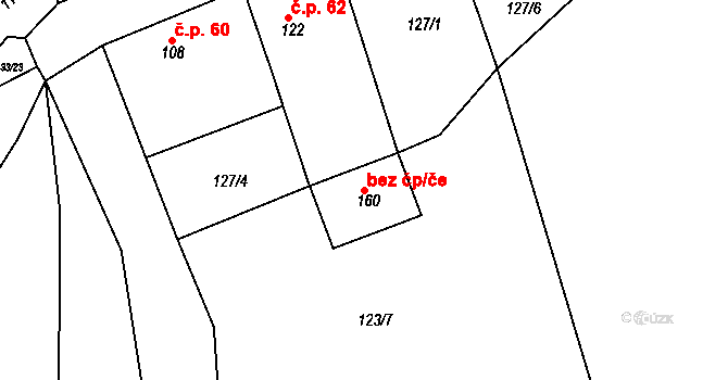 Velemín 146941233 na parcele st. 160 v KÚ Bílý Újezd, Katastrální mapa