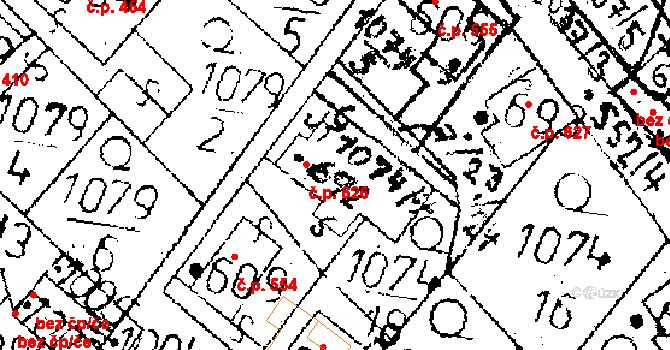 Kamenický Šenov 626 na parcele st. 692 v KÚ Kamenický Šenov, Katastrální mapa