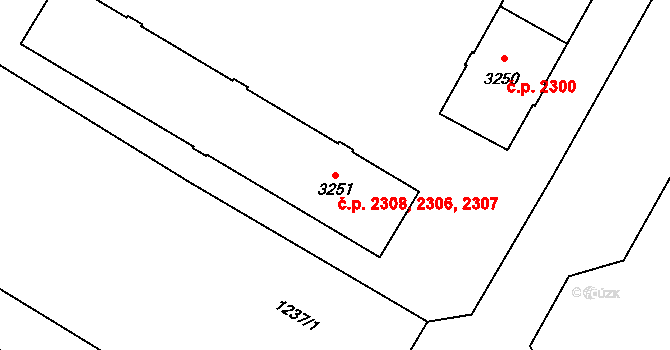 Zábřeh 2306,2307,2308, Ostrava na parcele st. 3251 v KÚ Zábřeh nad Odrou, Katastrální mapa