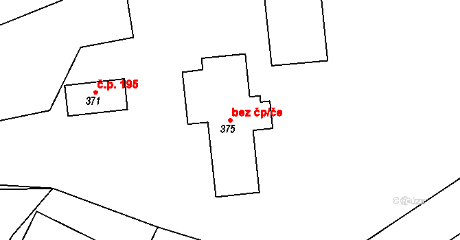 Buchlovice 41611233 na parcele st. 375 v KÚ Buchlovice, Katastrální mapa