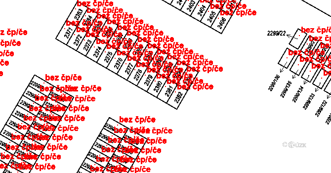 Česká Lípa 42253233 na parcele st. 2381 v KÚ Česká Lípa, Katastrální mapa