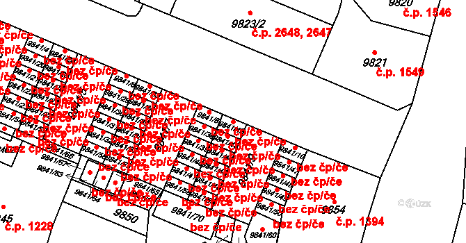 Plzeň 46292233 na parcele st. 9841/42 v KÚ Plzeň, Katastrální mapa