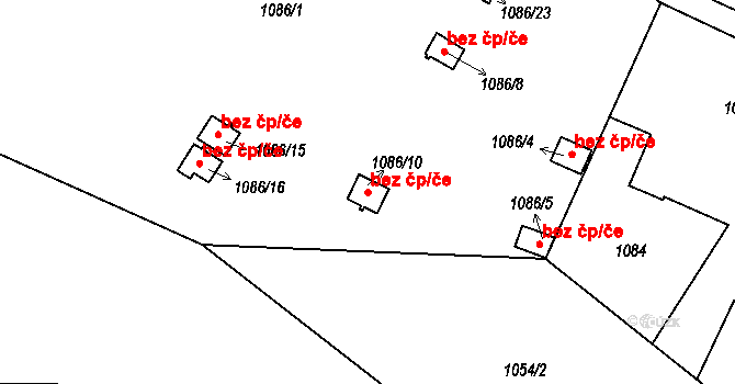 Havířov 48427233 na parcele st. 1086/10 v KÚ Bludovice, Katastrální mapa