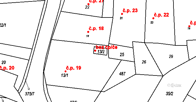 Radhošť 80219233 na parcele st. 13/2 v KÚ Radhošť, Katastrální mapa