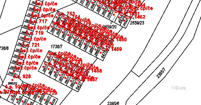 Cheb 1459 na parcele st. 4476 v KÚ Cheb, Katastrální mapa