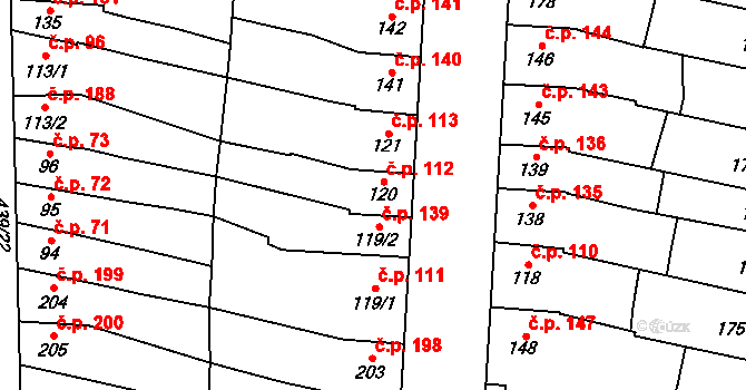 Přerov III-Lověšice 112, Přerov na parcele st. 120 v KÚ Lověšice u Přerova, Katastrální mapa